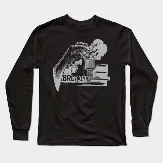 Water Tower Hot Pot (Brooklyn) Long Sleeve T-Shirt by enoogs